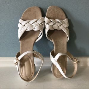 David Tate White Sandals